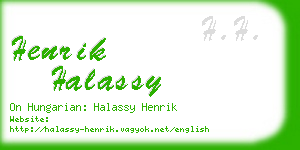 henrik halassy business card